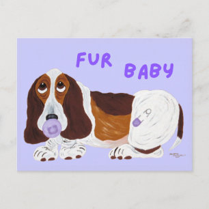 Fellbaby Basset Hound Welpe  Postkarte