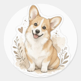 Fellbaby: Corgi Runder Aufkleber