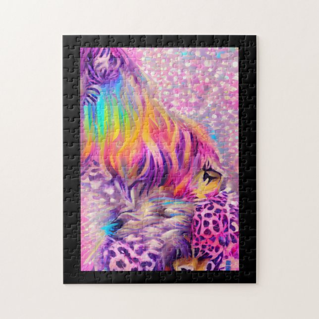 Fellige psychedelische farbenfrohe Träume  Puzzle (Vertikal)