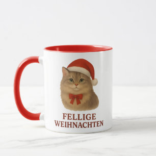 Fellige sibirische Weihnachtskatze Tasse