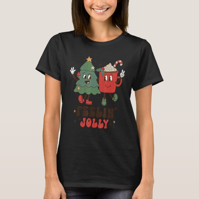 Fellin' Jolly  Christmas Tree Hot Cocoa Coffee T-Shirt (Vorderseite)