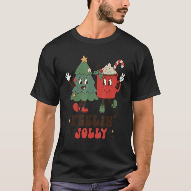 Fellin' Jolly  Christmas Tree Hot Cocoa Coffee T-Shirt (Vorderseite)