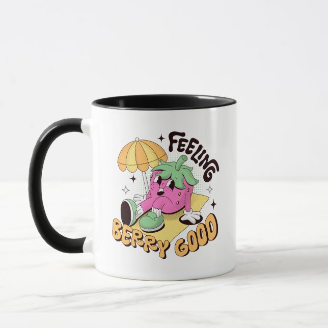 Felling Berry Good Positive Retro Design Tasse (Links)