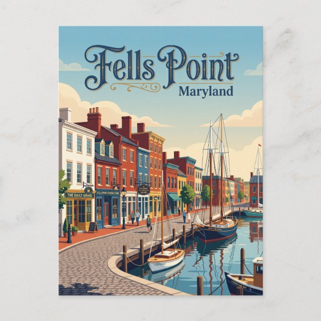 Fells Point Maryland Postkarte (Vorderseite)