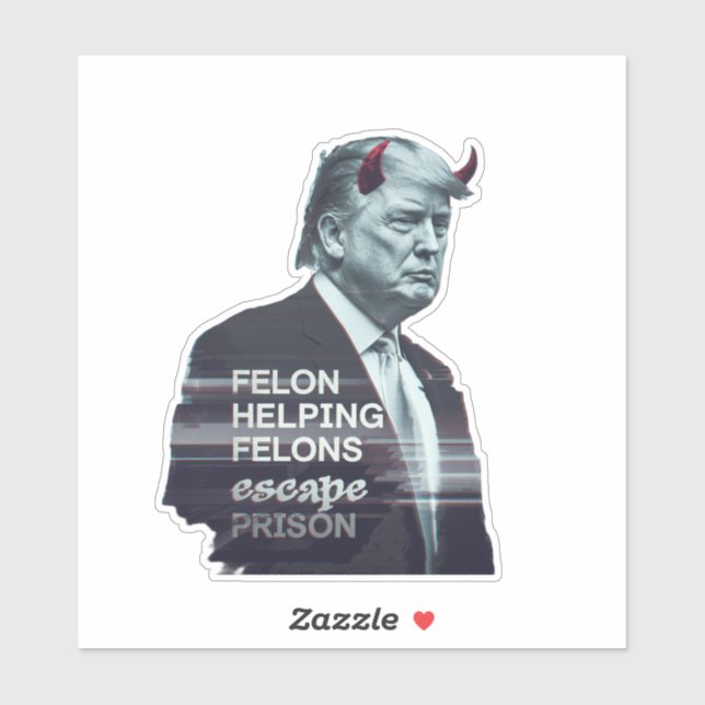 Felon Helping Felons entkommen Gefängnis Evil Trum Aufkleber (Blatt)