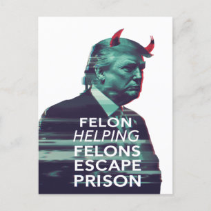 Felon Helping Felons entkommen Gefängnis Evil Trum Postkarte