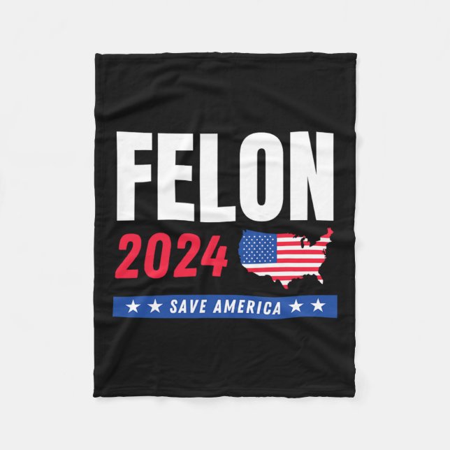 Felon Trump 2024 Rettete den amerikanischen Wahlta Fleecedecke (Vorderseite)