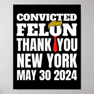 Felon Trump Haargummi Danke Ny New York 5-30-24 Poster