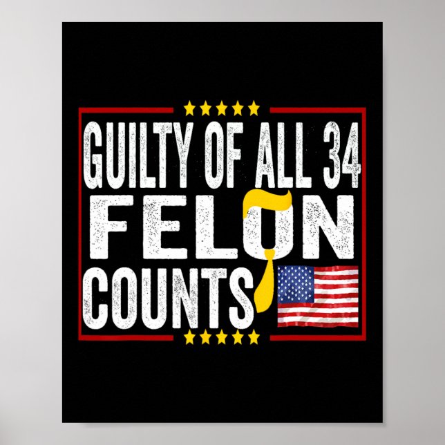 &# Felony zählt Anti-Trump-politische Aussage Poster (Vorne)