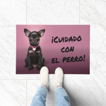 Felpudo. ¡Cuidado con el perro!