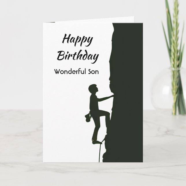 Fels, Bergsteigender Geburtstag Sohn Karte (Vorderseite)