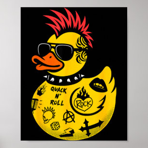 Fels Gelber Gummi-Ente Männer Frauen Kinder Lustig Poster