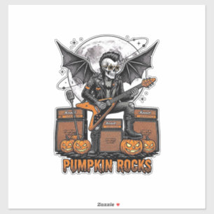 Fels-Kürbis-Schädel Vintage-Stickerei Halloween-Sh Aufkleber