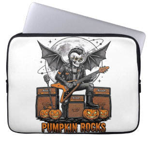 Fels-Kürbisschädel Vintage-Stickerei Halloween-Shi Laptopschutzhülle