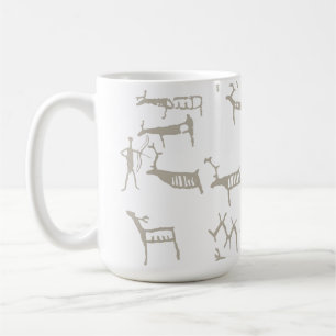 Fels Petroglyphe Alte Europäische Hirschjagd Kaffeetasse