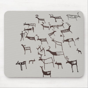 Fels Petroglyphe Alte Europäische Hirschjagd Mousepad