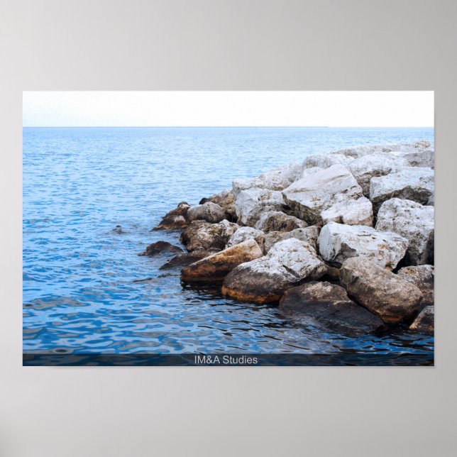 Felsbarrieren und See 2 Poster (Vorne)