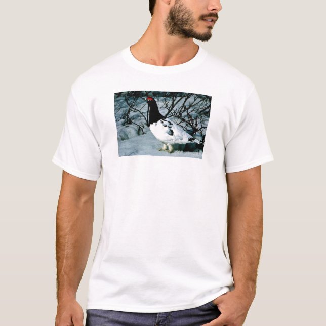 Felsen-Alpenschneehuhn T-Shirt (Vorderseite)