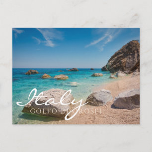 Felsen am Strand Cala Mariolu auf Sardinien, Itali Postkarte