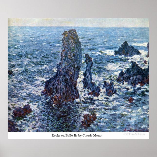 Felsen auf Belle-Ile von Claude Monet Poster (Vorne)