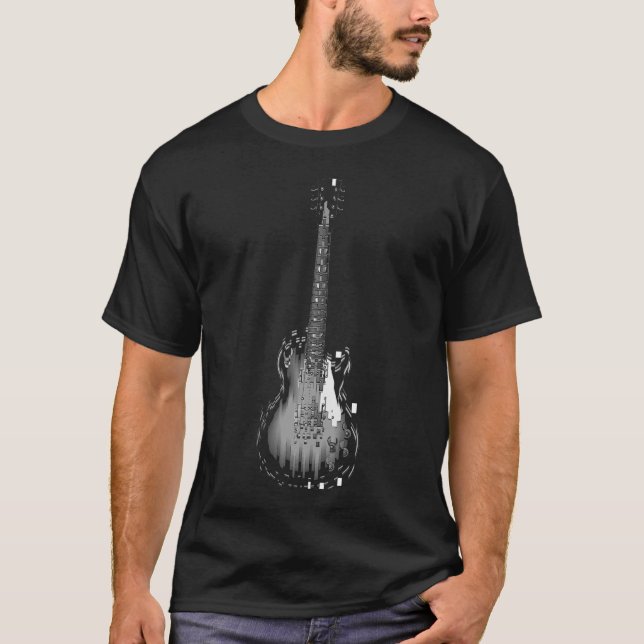 Felsen auf E-Gitarre T-Shirt (Vorderseite)