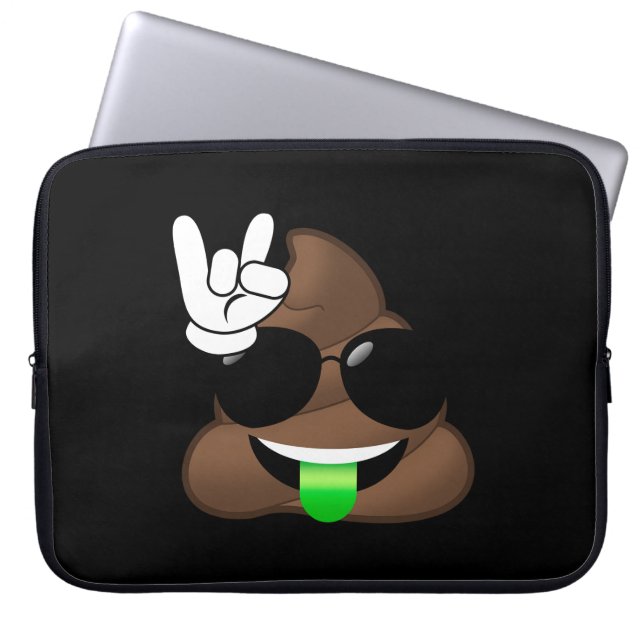 Felsen auf Emoji kacken Laptopschutzhülle (Vorderseite)