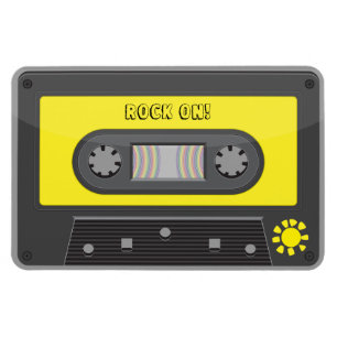 Felsen auf gelber Kassette mit Magnet