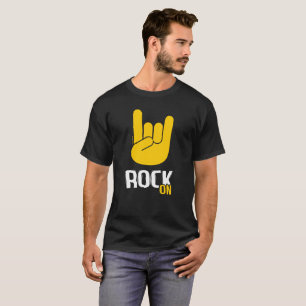 Felsen auf Rocker-T - Shirt mit Hornsymbol