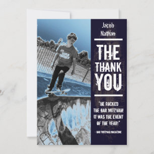 Felsen-Band-Bar Mitzvah danken Ihnen, Schwarzes zu Dankeskarte