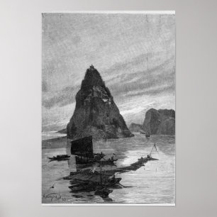 Felsen der kleinen Waise auf dem Jangtse Poster