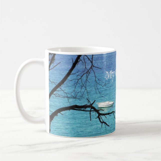 Felsen-ein-Tschüss Blau durch MaddyLane, Coff… - Tasse (Links)