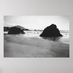 Felsen entlang Strand am Hafen Orford, Oregon Poster