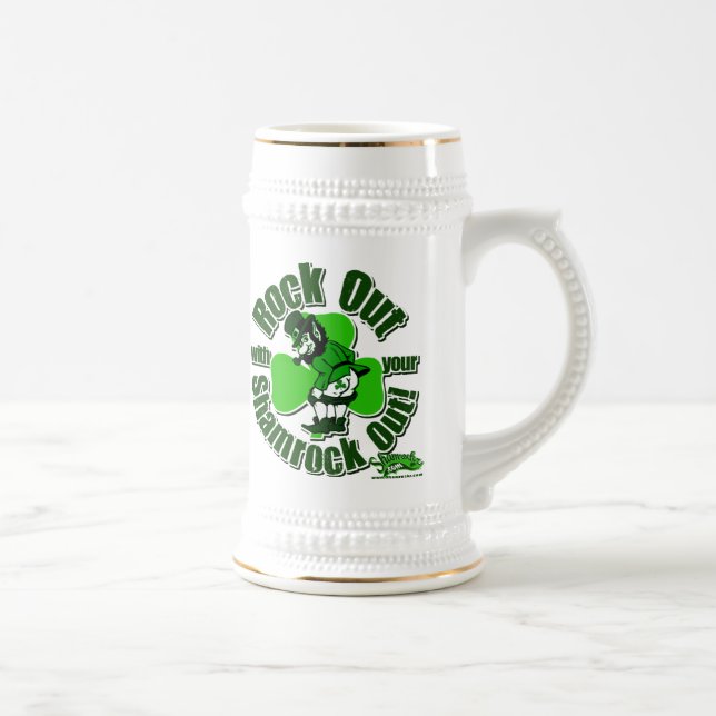 Felsen heraus mit Ihrem Kleeblatt heraus! Bierglas (Rechts)