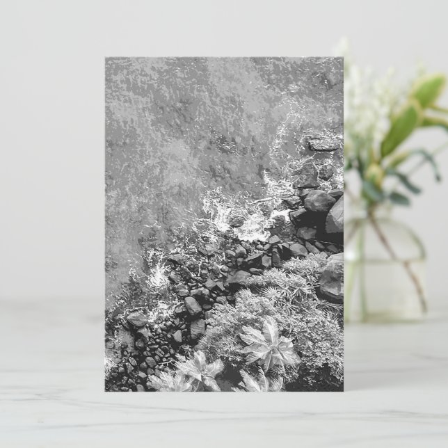 Felsen im Meer, über Sicht 2 Dankeskarte (Stehend Vorderseite)