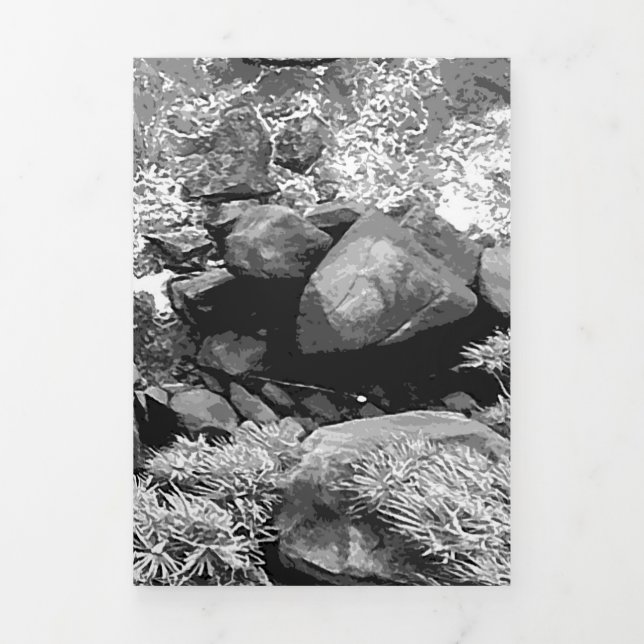 Felsen im Meer, über Sicht 2 Dreifach Gefaltete Urlaubskarte (Cover)