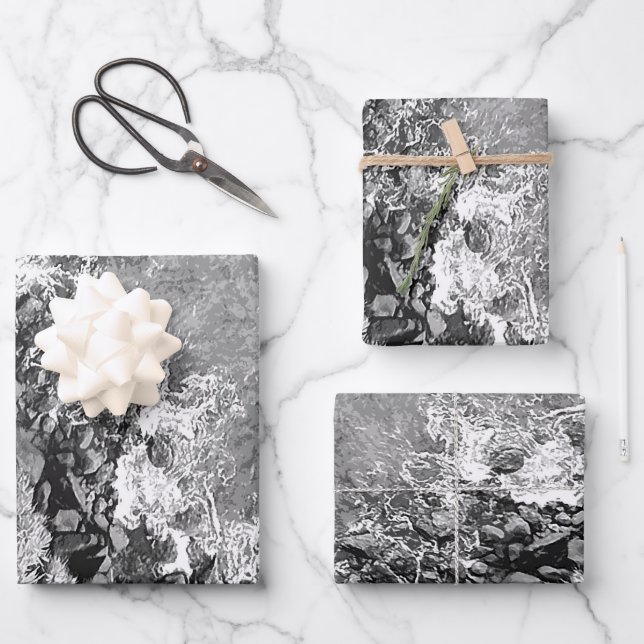 Felsen im Meer, über Sicht 2 Geschenkpapier Set (Vorderseite)