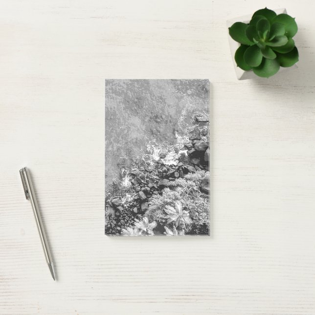 Felsen im Meer, über Sicht 2 Post-it Klebezettel (Büro)