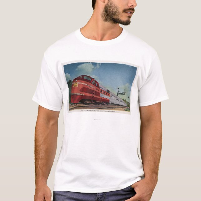 Felsen-Insel RocketStreamlined Zug T-Shirt (Vorderseite)
