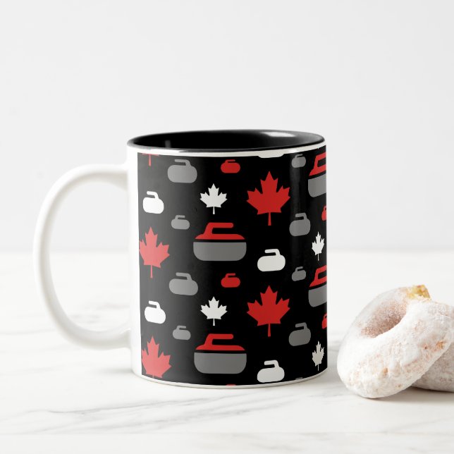 FELSEN-Kaffee-Tasse Kanadas kräuseln Zweifarbige Tasse (Mit Donut)