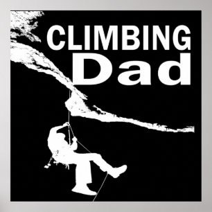 Felsen kletternder Vater Poster