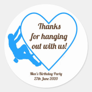 Felsen-Kletterngeburtstags-Party Runder Aufkleber