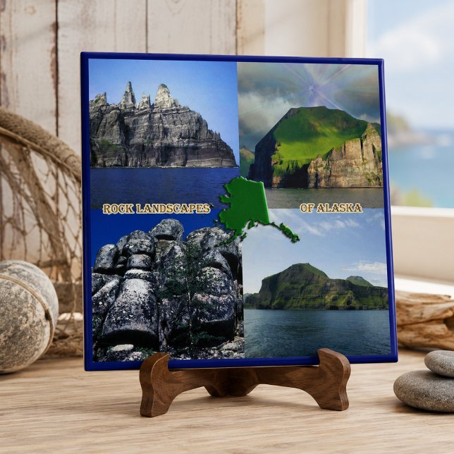 Felsen-Landschaften von Alaska-Collage Fliese (Rock Landscapes of Alaska Collage Ceramic Tile)