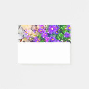 Felsen mit Blumenwatercolor-Foto-Anmerkungen Post-it Klebezettel