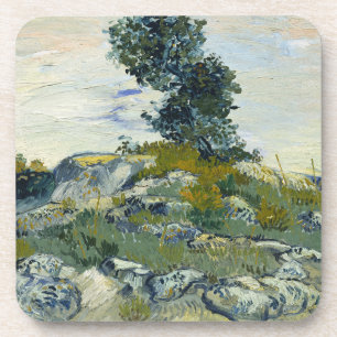 Felsen mit Eiche, Van Gogh Ölgemälde Getränkeuntersetzer