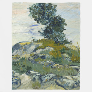 Felsen mit Eiche, Van Gogh Ölmalerei Fleecedecke