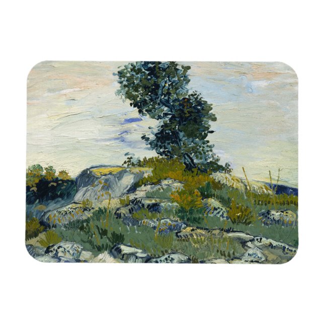 Felsen mit Eiche, Van Gogh Ölmalerei Magnet (Horizontal)