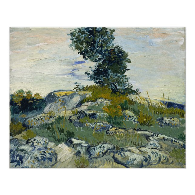 Felsen mit Eiche, Van Gogh Ölmalerei Poster (Vorderseite)