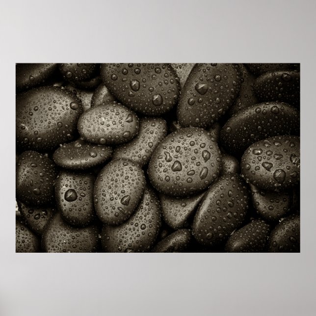 Felsen mit Regenfällen Poster (Vorne)