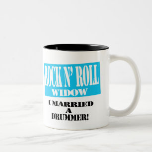 Felsen N Rollenwitwen-Tasse - Schlagzeuger! Zweifarbige Tasse