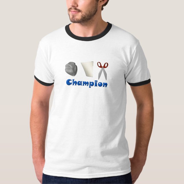 Felsen-Papierschere-Champion T-Shirt (Vorderseite)